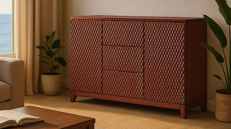 KAWOLA Sideboard COPAS 2 Türen 3 Schubladen Eiche furniert braun