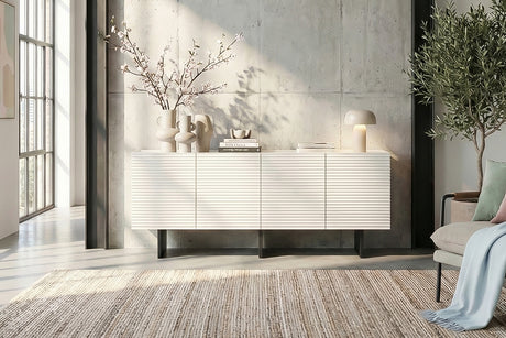 KAWOLA Sideboard LYNN 4 Türen lackiert weiß