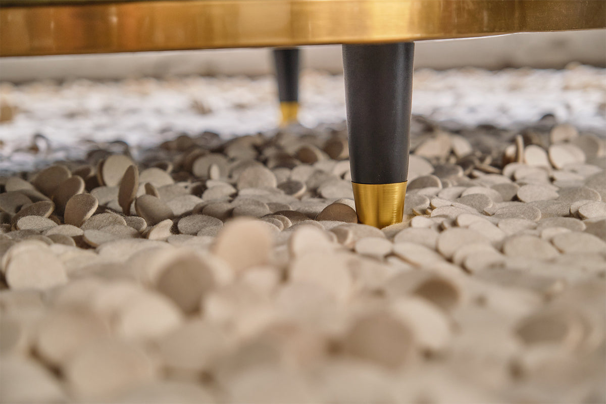 KAWOLA Sideboard MARIA Marmorplatte Kunstleder weiß