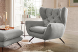 KAWOLA Sitzgruppe CHARME Sofa Sessel Hockerbank Cord hellgrau
