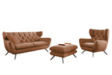 KAWOLA Sitzgruppe CHARME Sofa Sessel Hockerbank Cord rost