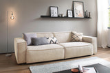 KAWOLA Sitzgruppe SAMU 3-Sitzer 2-Sitzer Chenille-Stoff beige