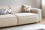 KAWOLA Sitzgruppe SAMU 3-Sitzer 2-Sitzer Chenille-Stoff beige