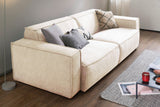 KAWOLA Sitzgruppe SAMU 3-Sitzer 2-Sitzer Chenille-Stoff creme