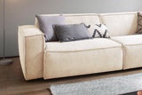 KAWOLA Sitzgruppe SAMU 3-Sitzer 2-Sitzer Chenille-Stoff creme