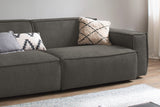 KAWOLA Sitzgruppe SAMU 3-Sitzer 2-Sitzer Chenille-Stoff grau