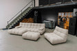 KAWOLA Sitzgruppe VIVIEN Ecksofa Drehsessel Hockerbank Feincord beige, Links