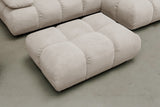 KAWOLA Sitzgruppe VIVIEN Ecksofa Drehsessel Hockerbank Feincord beige