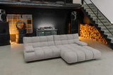 KAWOLA Sitzgruppe VIVIEN Ecksofa Drehsessel Hockerbank Feincord grau