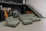 KAWOLA Sitzgruppe VIVIEN Ecksofa Drehsessel Hockerbank Feincord olivgrün, Rechts