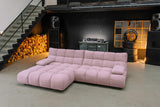 KAWOLA Sitzgruppe VIVIEN Ecksofa Drehsessel Hockerbank Feincord rosa