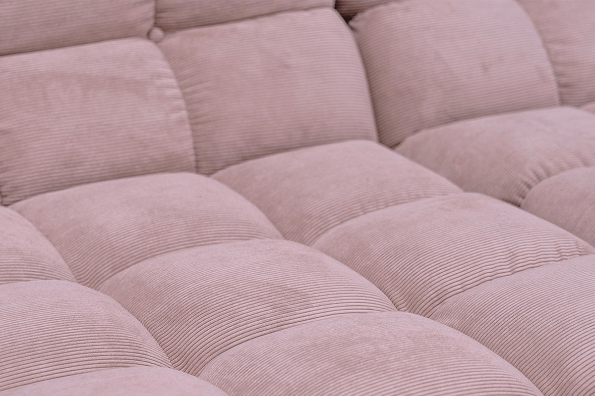 KAWOLA Sitzgruppe VIVIEN Ecksofa Drehsessel Hockerbank Feincord rosa