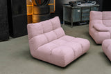 KAWOLA Sitzgruppe VIVIEN Ecksofa Drehsessel Hockerbank Feincord rosa