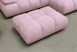 KAWOLA Sitzgruppe VIVIEN Ecksofa Drehsessel Hockerbank Feincord rosa
