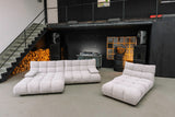 KAWOLA Sitzgruppe VIVIEN Ecksofa Drehsessel Hockerbank Feincord silber