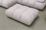 KAWOLA Sitzgruppe VIVIEN Ecksofa Drehsessel Hockerbank Feincord silber