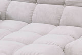 KAWOLA Sitzgruppe VIVIEN Ecksofa Drehsessel Hockerbank Feincord silber
