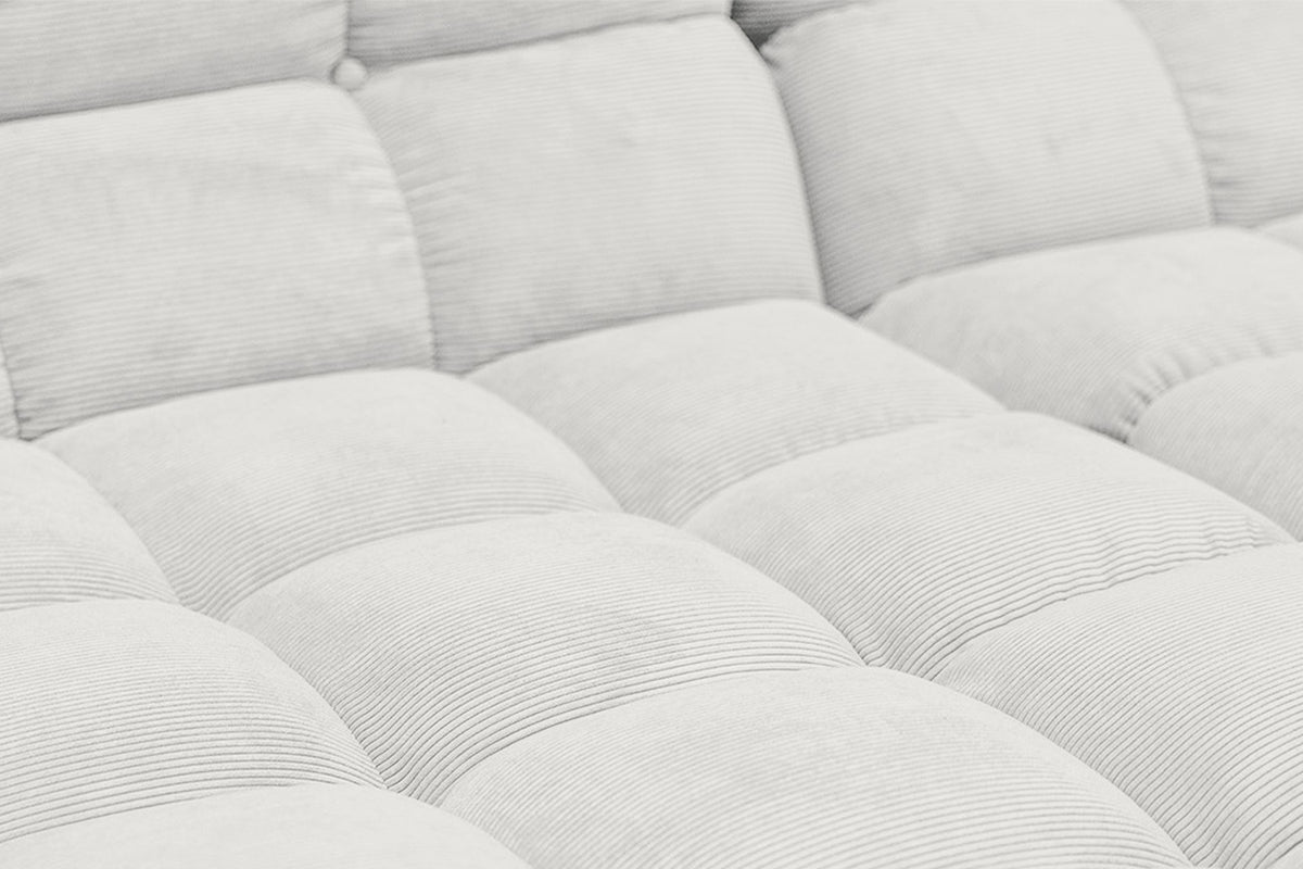 KAWOLA Sitzgruppe VIVIEN Ecksofa Drehsessel Hockerbank Feincord weiß
