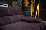KAWOLA Sitzgruppe VIVIEN Ecksofa Drehsessel Hockerbank Velvet purple