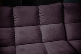 KAWOLA Sitzgruppe VIVIEN Ecksofa Drehsessel Hockerbank Velvet purple