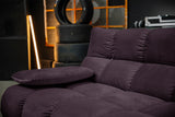 KAWOLA Sitzgruppe VIVIEN Ecksofa Drehsessel Hockerbank Velvet purple