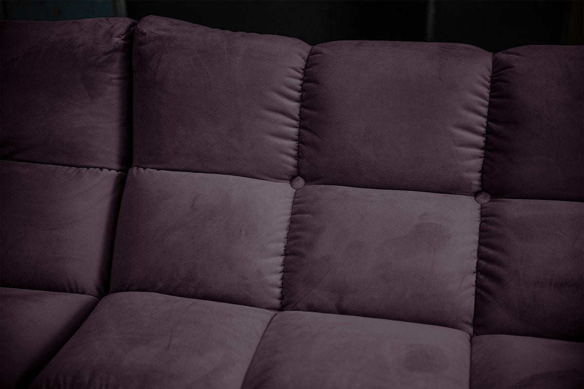 KAWOLA Sitzgruppe VIVIEN Ecksofa Drehsessel Hockerbank Velvet purple