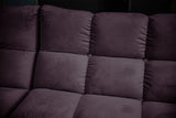 KAWOLA Sitzgruppe VIVIEN Ecksofa Drehsessel Hockerbank Velvet purple