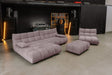 KAWOLA Sitzgruppe VIVIEN Ecksofa Drehsessel Hockerbank Velvet roségrau, Links