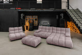 KAWOLA Sitzgruppe VIVIEN Ecksofa Drehsessel Hockerbank Velvet roségrau