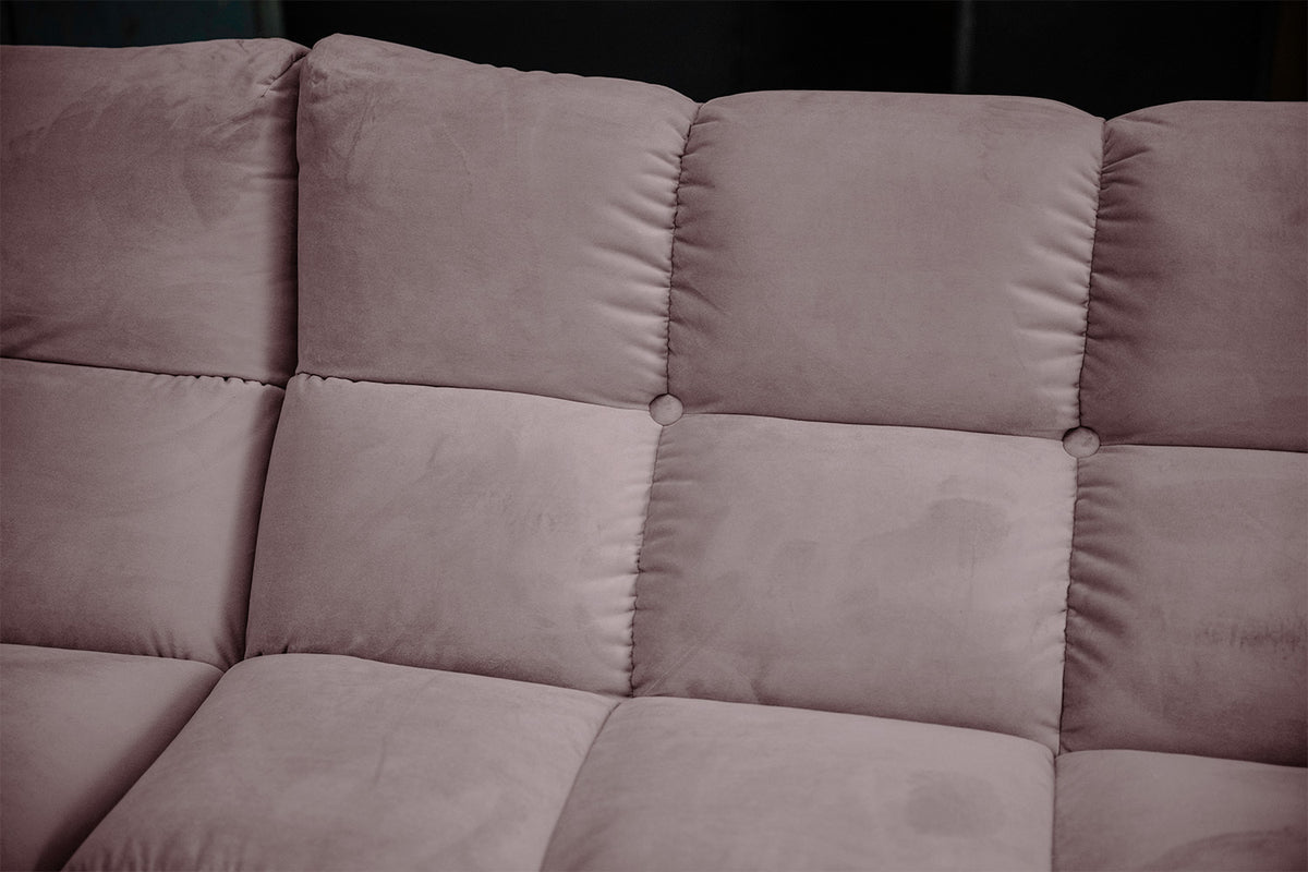 KAWOLA Sitzgruppe VIVIEN Ecksofa Drehsessel Hockerbank Velvet roségrau