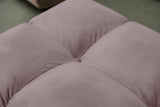 KAWOLA Sitzgruppe VIVIEN Ecksofa Drehsessel Hockerbank Velvet roségrau