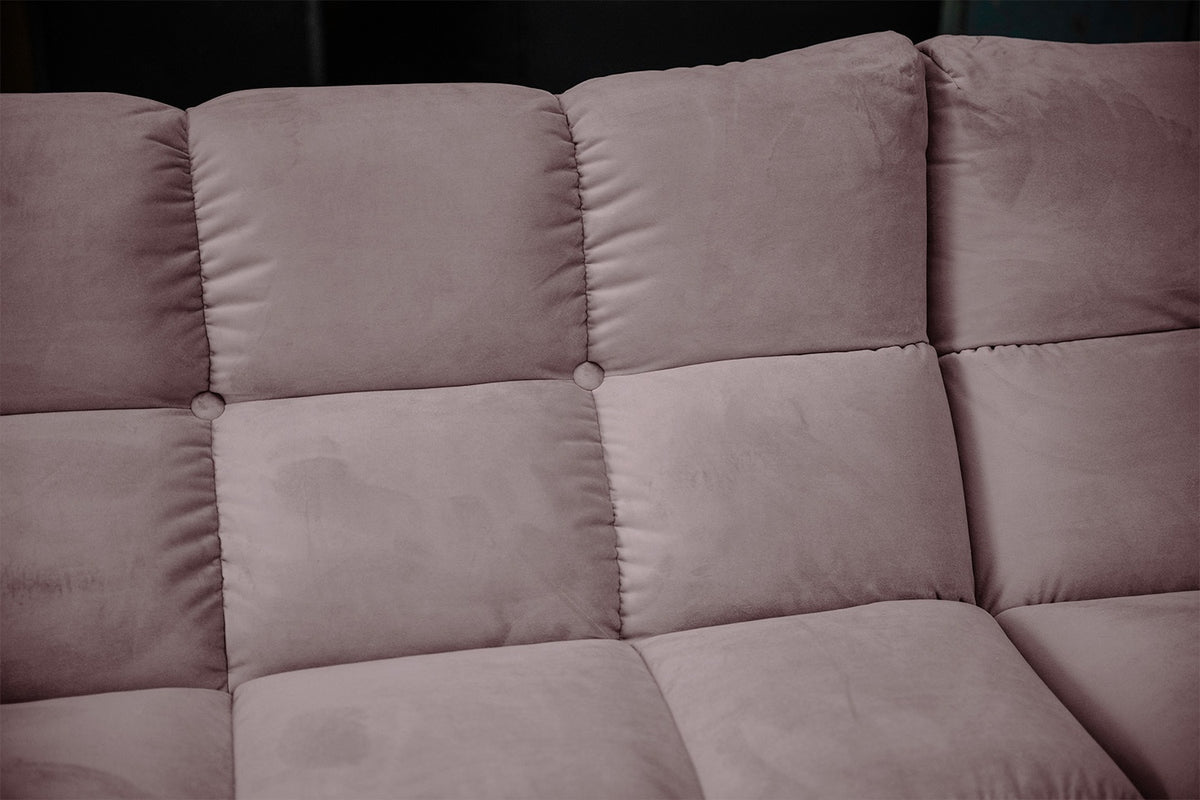 KAWOLA Sitzgruppe VIVIEN Ecksofa Drehsessel Hockerbank Velvet roségrau
