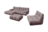 KAWOLA Sitzgruppe VIVIEN Ecksofa Drehsessel Hockerbank Velvet roségrau