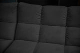 KAWOLA Sitzgruppe VIVIEN Ecksofa Drehsessel Hockerbank Velvet schwarz