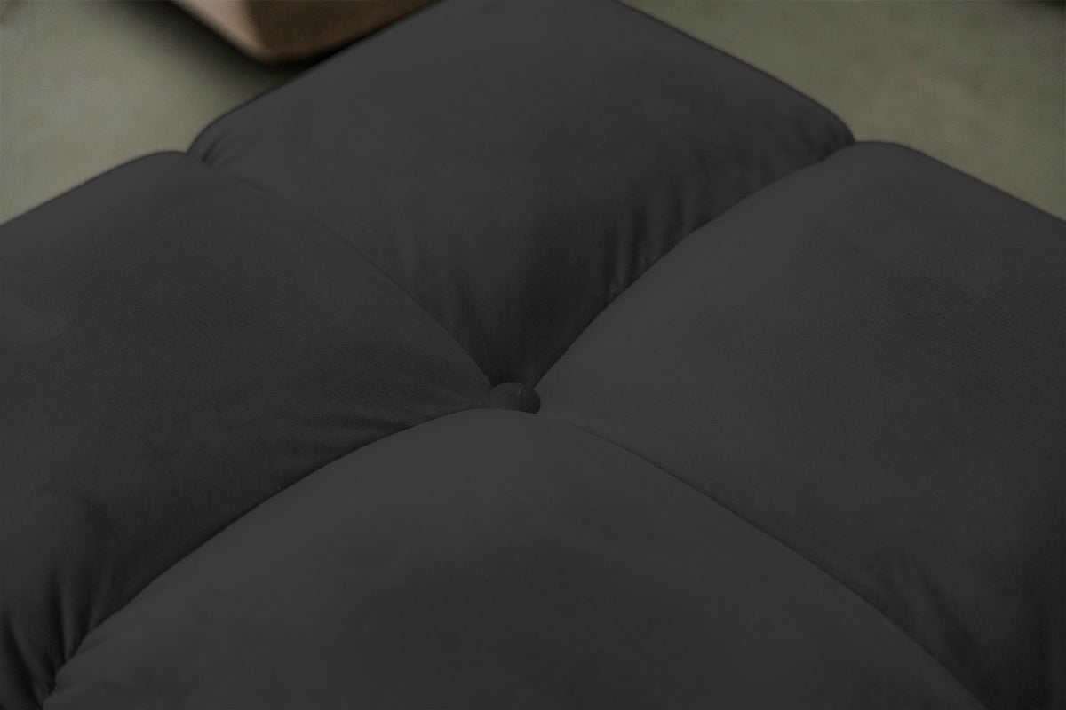 KAWOLA Sitzgruppe VIVIEN Ecksofa Drehsessel Hockerbank Velvet schwarz