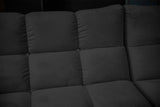 KAWOLA Sitzgruppe VIVIEN Ecksofa Drehsessel Hockerbank Velvet schwarz