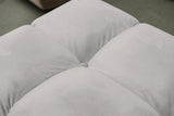 KAWOLA Sitzgruppe VIVIEN Ecksofa Drehsessel Hockerbank Velvet silber