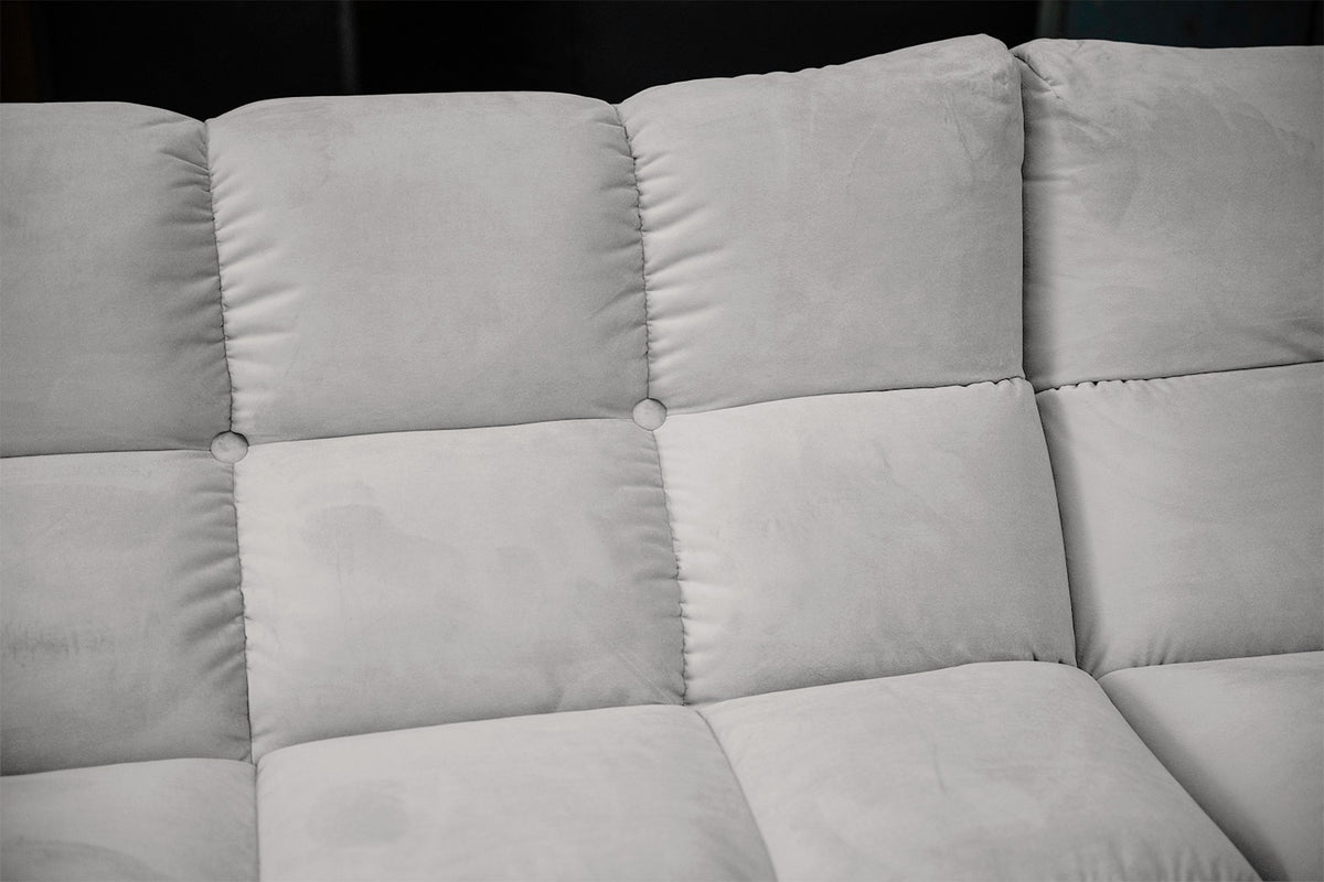 KAWOLA Sitzgruppe VIVIEN Ecksofa Drehsessel Hockerbank Velvet silber
