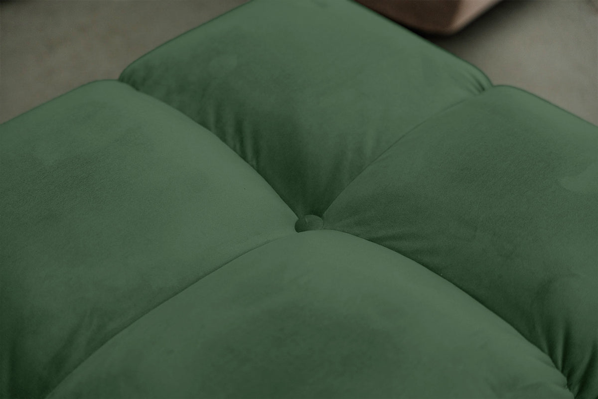 KAWOLA Sitzgruppe VIVIEN Ecksofa Drehsessel Hockerbank Velvet smaragd