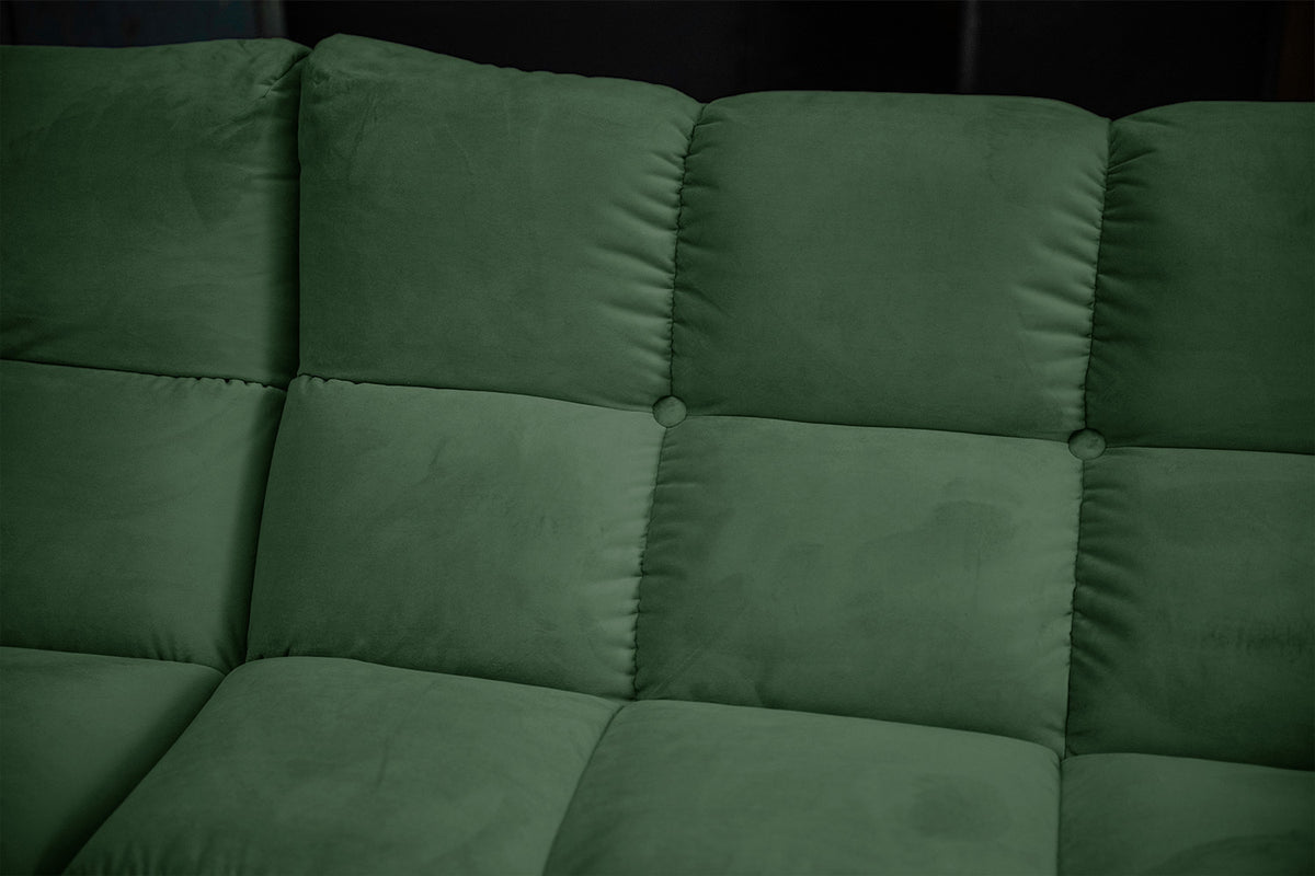 KAWOLA Sitzgruppe VIVIEN Ecksofa Drehsessel Hockerbank Velvet smaragd