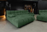 KAWOLA Sitzgruppe VIVIEN Ecksofa Drehsessel Hockerbank Velvet smaragd