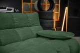 KAWOLA Sitzgruppe VIVIEN Ecksofa Drehsessel Hockerbank Velvet smaragd