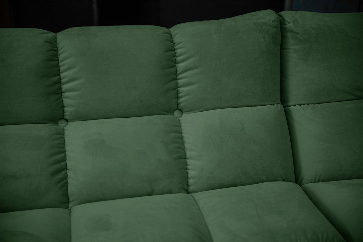 KAWOLA Sitzgruppe VIVIEN Ecksofa Drehsessel Hockerbank Velvet smaragd