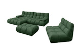 KAWOLA Sitzgruppe VIVIEN Ecksofa Drehsessel Hockerbank Velvet smaragd