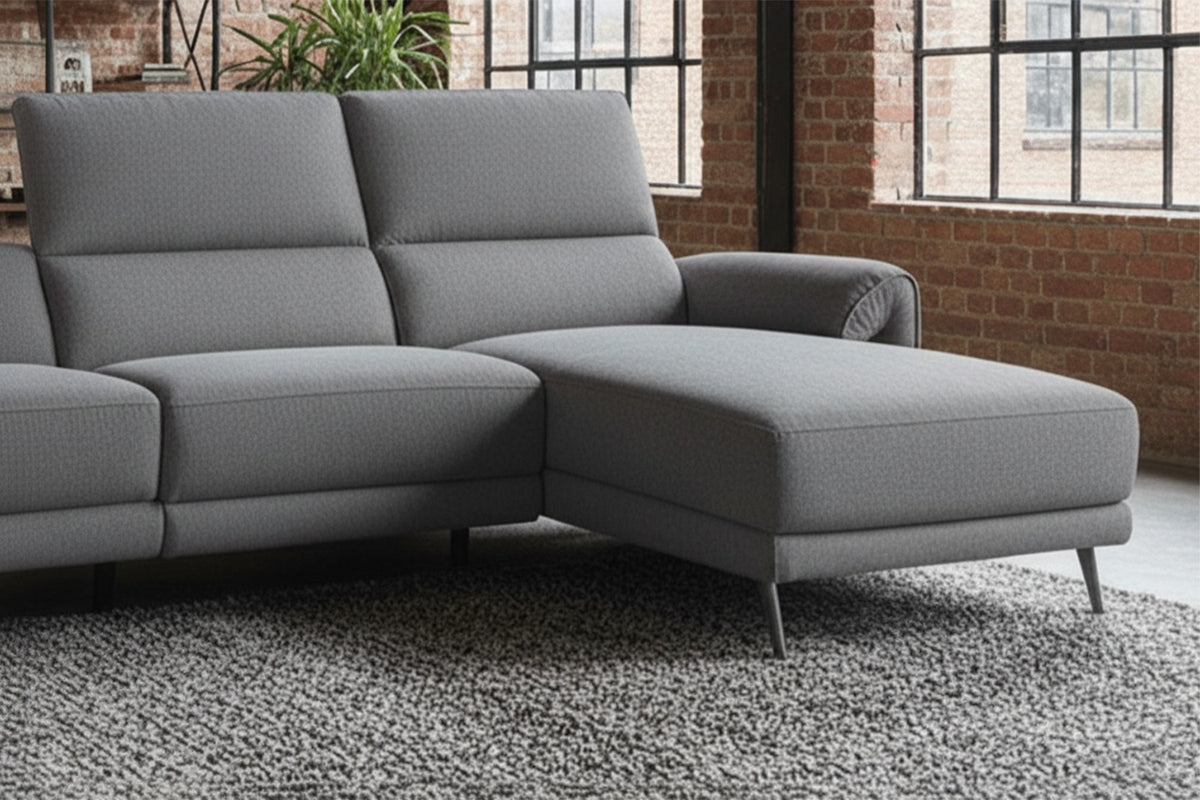 KAWOLA Sofa ADRIANA Ecksofa mit Relaxfunktion Stoff anthrazit