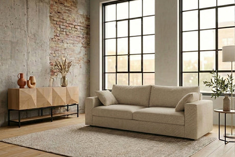 KAWOLA Sofa AMINA 3-Sitzer Stoff cremeweiß