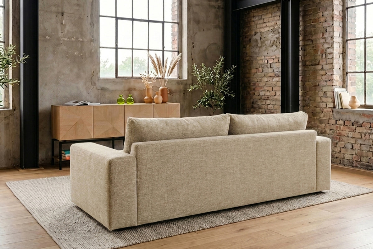 KAWOLA Sofa AMINA 3-Sitzer Stoff cremeweiß