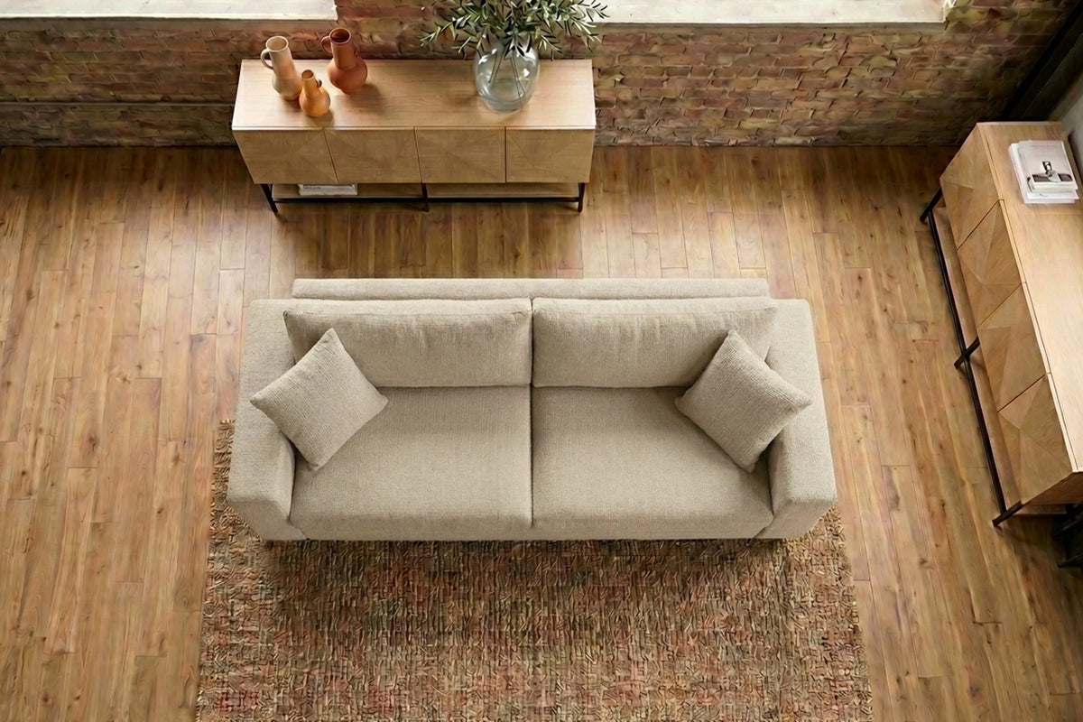 KAWOLA Sofa AMINA 3-Sitzer Stoff cremeweiß