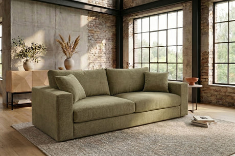 KAWOLA Sofa AMINA 3-Sitzer Stoff grün