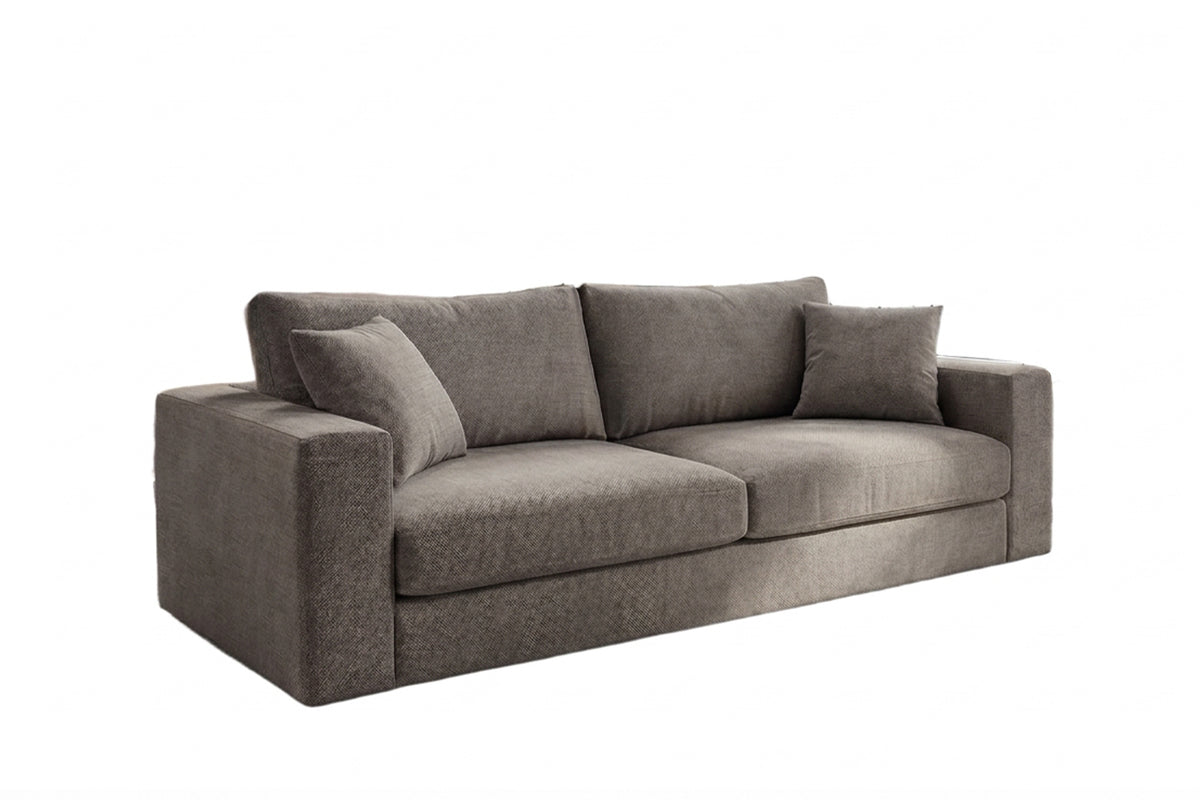 KAWOLA Sofa AMINA 3-Sitzer Stoff taupe
